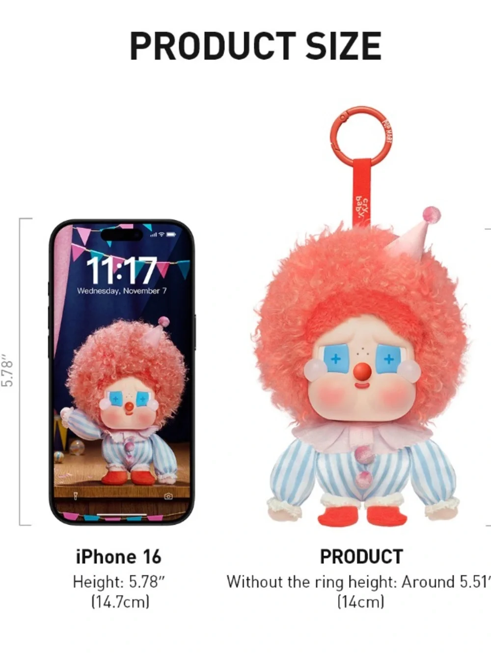 Why So Serious Crybaby Plush Doll - Pink Curly Hair